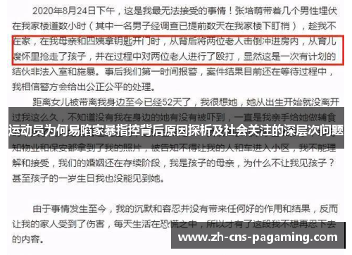 运动员为何易陷家暴指控背后原因探析及社会关注的深层次问题 运动员为何易陷家暴指控背后原因探析及社会关注的深层次问题